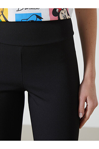 LC Waikiki Black Extra Tight Fit Women's Sports Leggings with Elastic Waist