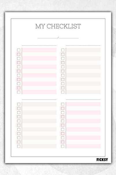 Ficksy Checklist - Checklist - Daily Routine Chore Tracking List - Daily Week...