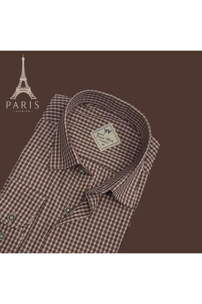 EREN STYLE Kışlık Pamuklu Uzun Kollu Erkek Gömlek (Regular Kalıp)