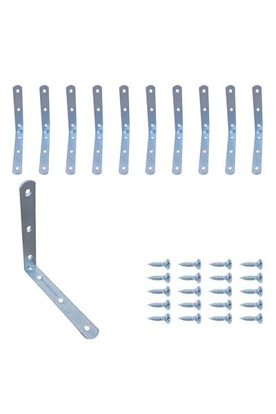 MR.BRACKET 10 ad. L Demir Gönye Köşebent 10x10cm- Mobilya Dolap Raf Köşe Sabi...