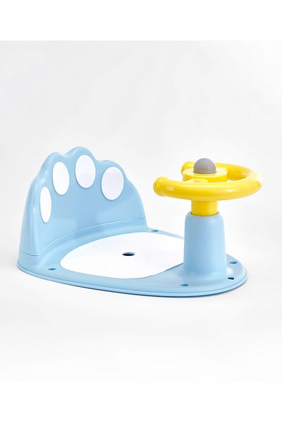 Fab N Funky Shower Chair for Toddlers - Durable, Anti-Slip, Supportive Backrest, 12M+ Blue Bath Seat