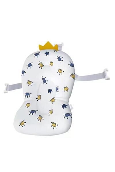Fab N Funky Crowns Printed Baby Bather with Straps, Comfortable Material, Safe for Baby, 0 Months+, White