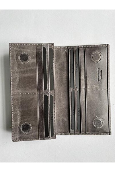 SANAT LEATHER Sl-2161 Genuine Leather Unisex Portfolio Wallet with Phone Compartment