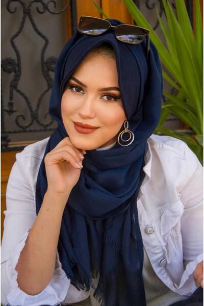 Aişe tesettür Lacivert  Şapkalı Şal