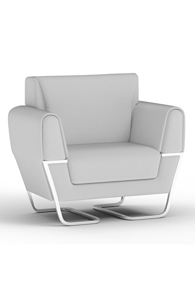 Mahmayi أريكة ذات مقعد واحد مصنوعة من الجلد الصناعي باللون الأبيض، أثاث مريح لغرفة المعيشة