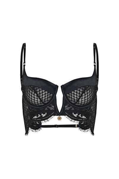 Feu De Elu Calla Lily Чорний мереживний бюстгальтер