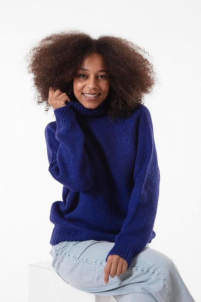 Figo Turtleneck Raglan Sleeve Ribbed Knitwear Sweater