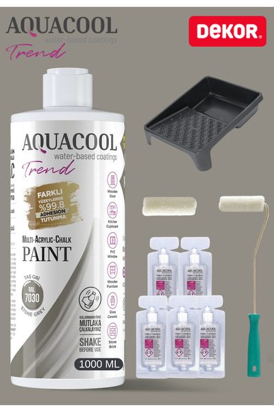 Aquacool Trend Su Bazlı Akrilik Hobi Boya 1000 ml Rulo Katalizör Boyacı Tavas...