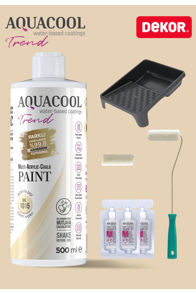 Aquacool Trend Su Bazlı Akrilik Hobi Boya 500 ml Rulo Katalizör Boyacı Tavası...