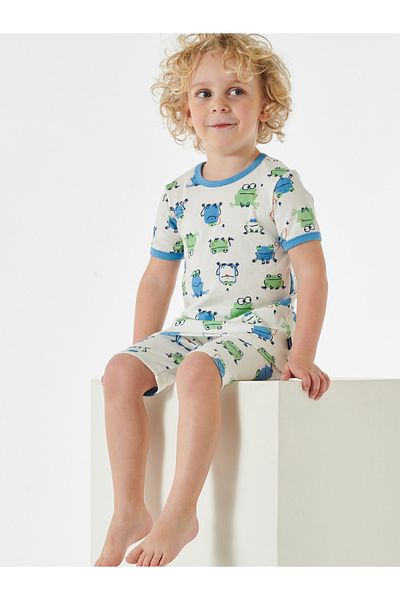 Schiesser Pyjama Natural Love Organic Cotton Schlafanzug Schlafmode Bequem