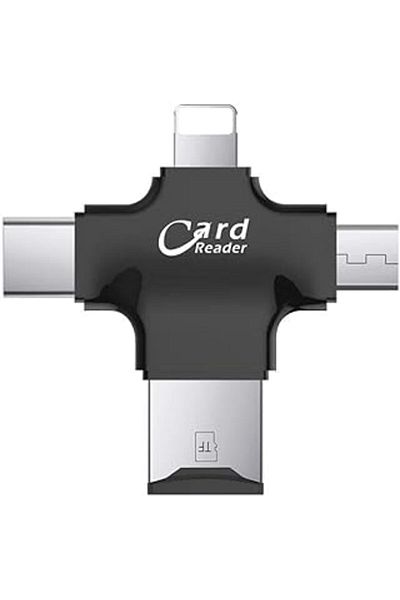 cardreader Gn-24 Otg 4 in 1 Micro USB Flash Disk Type C Micro Sd Card Reader Ios iPhone Android (Black)