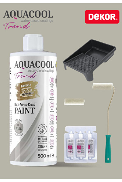 Aquacool Trend Su Bazlı Akrilik Hobi Boya 500 ml Rulo Katalizör Boyacı Tavası Hibrit Dönüşüm Boyası Seti Ral 7044