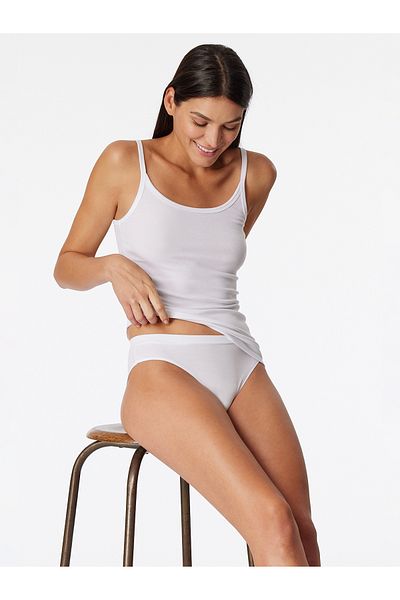 Schiesser Spaghettitop Pure Rib Spaghetti-top Unterhemd Unterziehtop