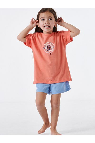 Schiesser Pyjama Girls World Cotton Schlafanzug Schlafmode Bequem