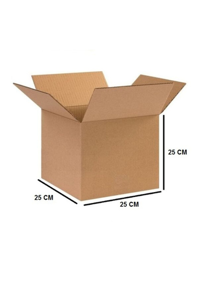 AMBALAJ MARKT Tek Oluklu Çok Amaçlı Ürün Kolisi 25x25x25 Cm Esmer C Dalga 10 ...