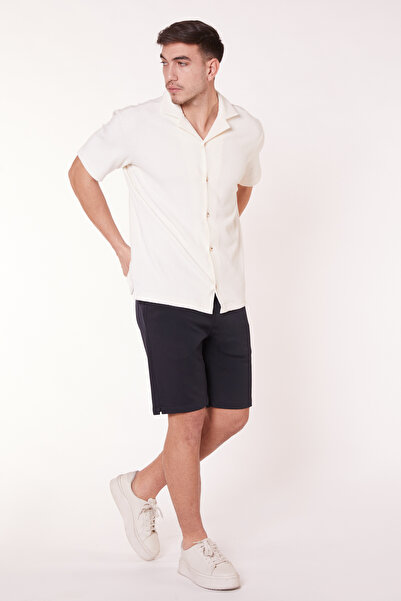 BRACCAS Ανδρικό σορτς Jogger Navy Blue με πλαϊνές τσέπες και κορδόνια στη μέση