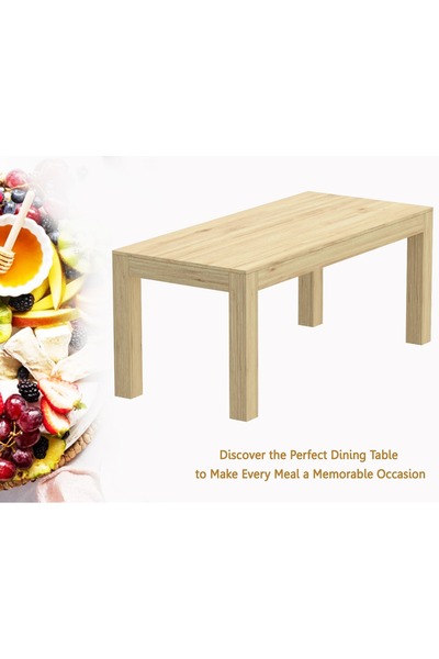 Mahmayi 8-Seater Wooden Dining Table for Kitchen, 180cm, Natural Davos Oak Finish