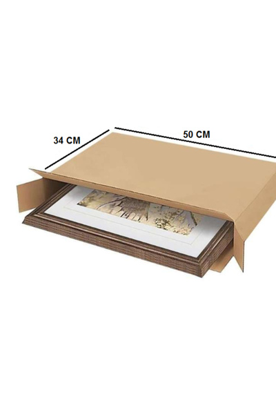 AMBALAJ MARKT Tek Oluklu Laptop, Tv Ve Tablo Kolisi 50x12x34 Cm Esmer C Dalga...