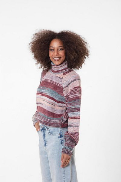 Figo Turtleneck Raglan Sleeve Ribbed Knitwear Sweater