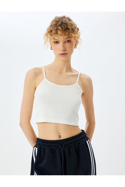 Koton Strap Sleeveless Slim Fit Crop Women's Blouse