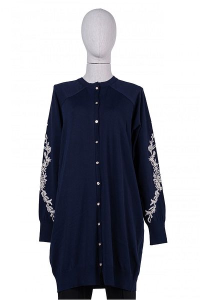 Invee Cardigan Güldalı cu margele INVEE 6846 - Bleumarin