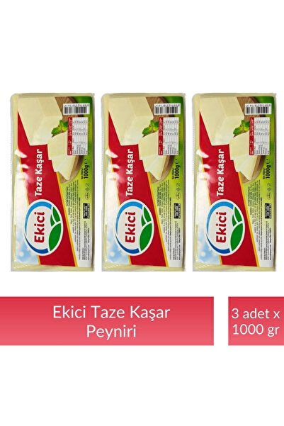 EKİCİ Ekici Taze Kaşar Peyniri 1000 gr x 3 Adet