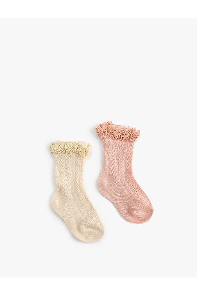 Koton Lace Socks Textured Cotton 2-Piece