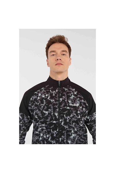 hummel Ανδρικό μαύρο μπουφάν με γιακά Meten
