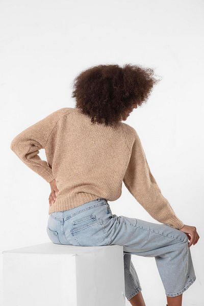 Figo Turtleneck Raglan Sleeve Ribbed Knitwear Sweater