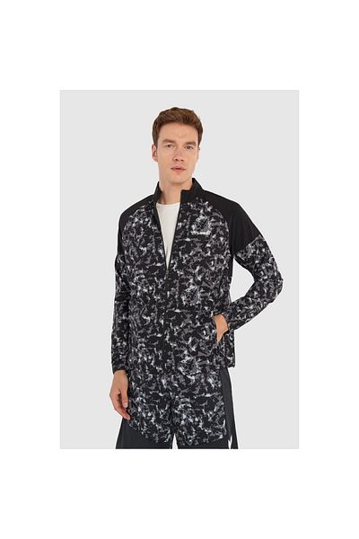 hummel Ανδρικό μαύρο μπουφάν με γιακά Meten