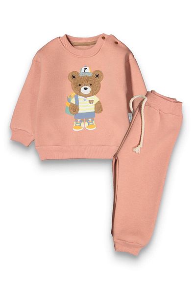baby flamindo Baby Flamindo Plush Bear Embroidered 3 Yarn Baby Boy Suit