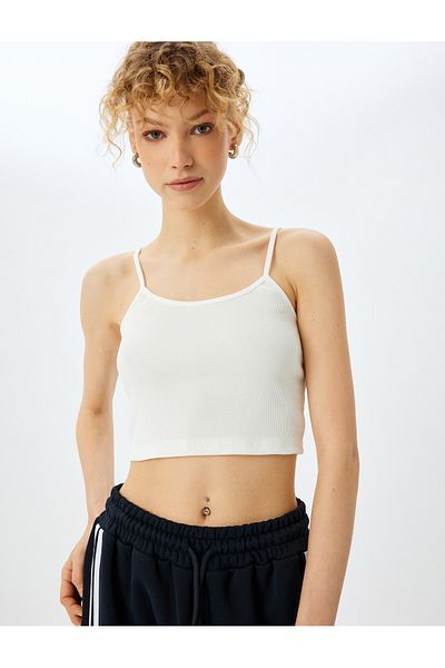 Koton Strap Sleeveless Slim Fit Crop Women's Blouse