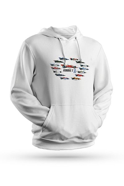 Pisa Art Φούτερ με κουκούλα Formula F1 Cars με στάμπα λευκό Unisex