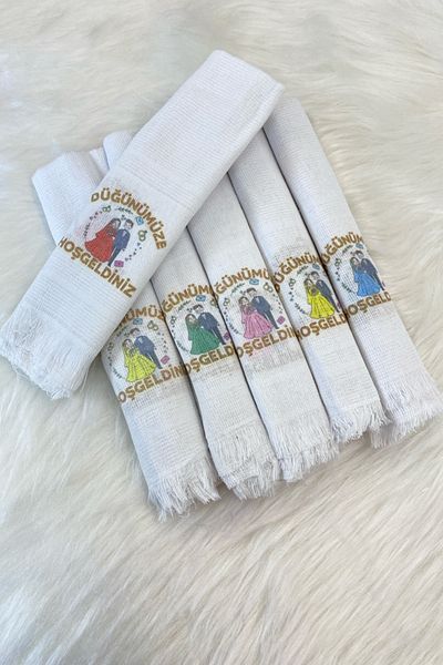 ZEYMERADE 6 Pcs Wedding Bridal Groom Circumcision Convoy Trolley Towel Ornament