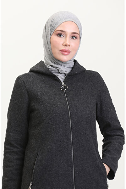 sefamerve Kapüşonlu Kaşe Kap 8001-01 Antrasit