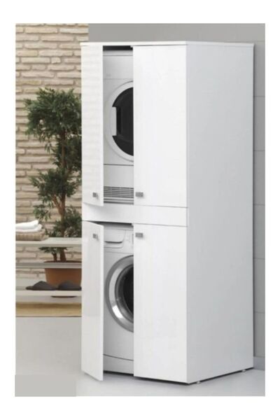 renazzo mobilya %100 Mdf Çamaşır Makinesi Dolabı Kurutma Makinesi Dolabı Çekm...