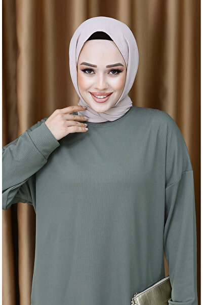 sefamerve Fitilli Tunik Pantolon İkili Takım 5570-01 Haki