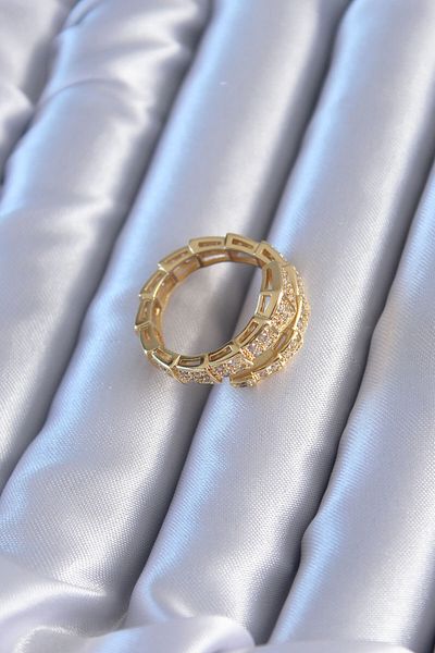 Skygo Gold Colored VIP Serial Snake Model Women's Ring - TJ-BYK2775