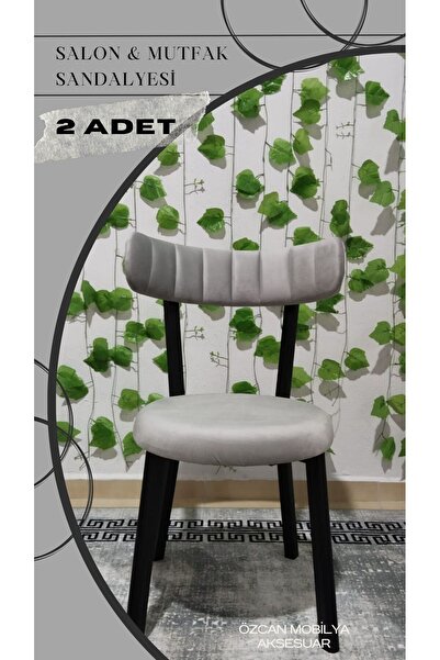 ÖZCAN METAL 2 Adet Siyah Metal Ayak  Mutfak Salon Sandalyesi Kafe Restoran Sa...