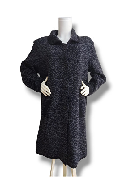 Genel Markalar Anne Kışlık Hırka Önü Düğmeli Ceket Yün Çelik Örgü Triko Beden...