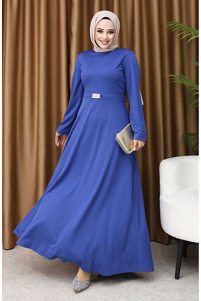 sefamerve 7123-04 Kleid mit Indigo-Schnalle