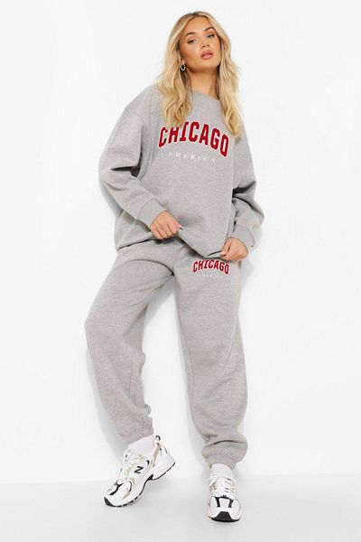 AY MONTANA LUNAVISTA Γυναικεία μπλούζα με στάμπα Chicago Σετ φόρμας στο κάτω μέρος