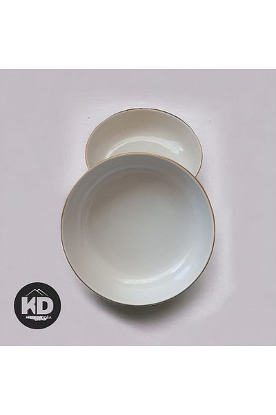 Kütahya Porselen Moderna Gold Gilt 2-Piece Soup Bowl 15 cm