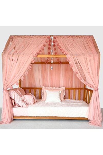 PAMUKA Montessori Tül Cibinlik Iki Parça Blush (TÜM EBATLAR)