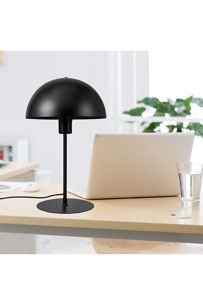 Art&Gift New Yorker Black Metal Table Lamp - Mushroom Head, Lampshade Study Desk Lamp Banker
