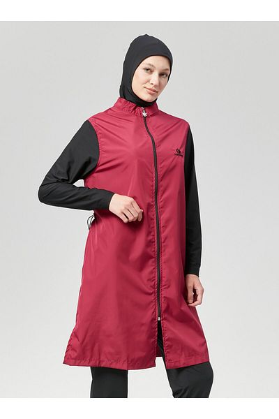Ranuna Full Closed Saw Swimsuit - Claret Red - Ranuna