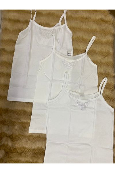 skycott Tricou cu bretele albe pentru femei - 100% bumbac