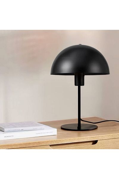 Art&Gift New Yorker Black Metal Table Lamp - Mushroom Head, Lampshade Study Desk Lamp Banker