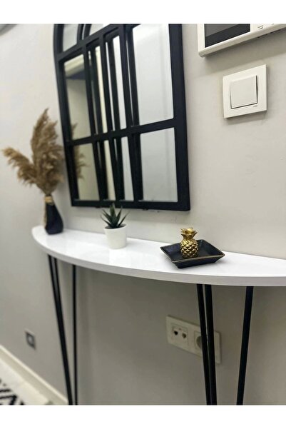 Mfk Yarım Ay Oval Kenar Dresuar Beyaz 100cm Siyah Ayak