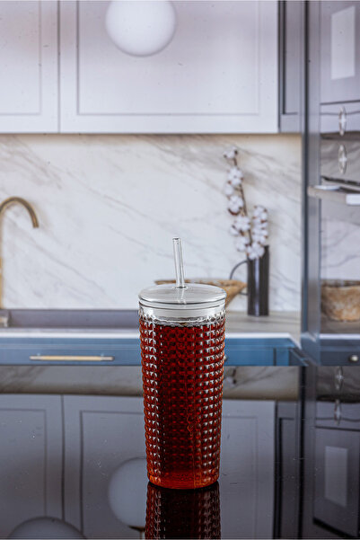 Lizzy Pipetli Meşrubat Cam Bardak 550 ML